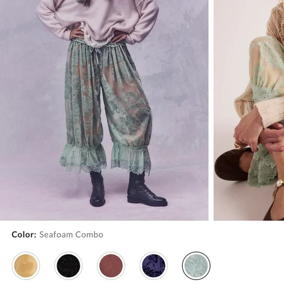 Free People Forever Young Burnout Pants- Seafoam Combo - Picture 6 of 13